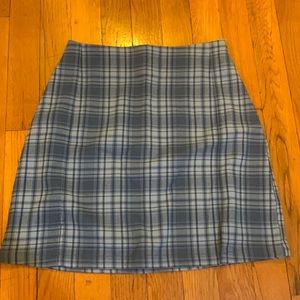 Brandy Melville blue plaid mini skirt